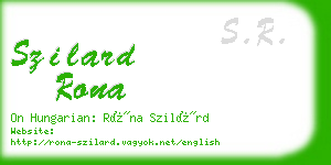 szilard rona business card